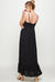 Formal Dresses Long Spaghetti Strap Ruffled Maxi Dress Black