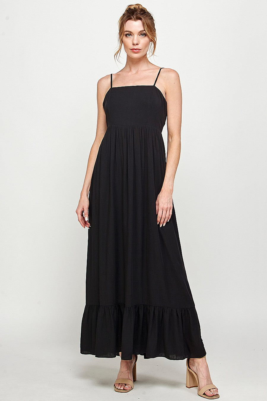 Long Spaghetti Strap Ruffled Maxi Dress Long Spaghetti Strap Ruffled Maxi Dress