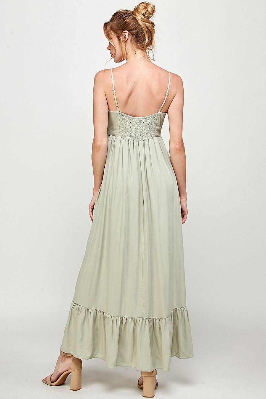 Long Spaghetti Strap Ruffled Maxi Dress – The Dress Outlet