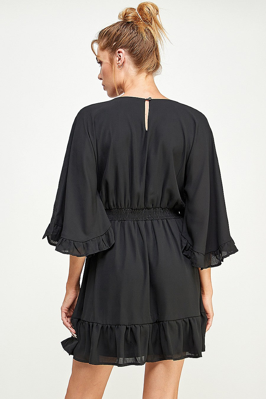 Short Ruffled Sleeve Mini Dress