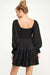 Cocktail Dresses Long Sleeve Tiered Dress Black