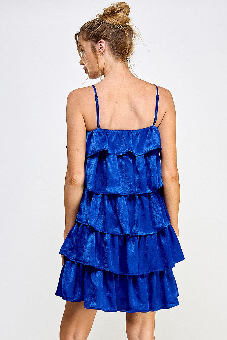 Short Spaghetti Strap Tiered Mini Dress