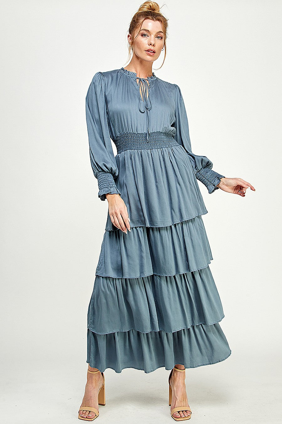 Long Sleeve Tiered Maxi Dress The Dress Outlet Long Sleeve Tiered Maxi Dress The Dress Outlet