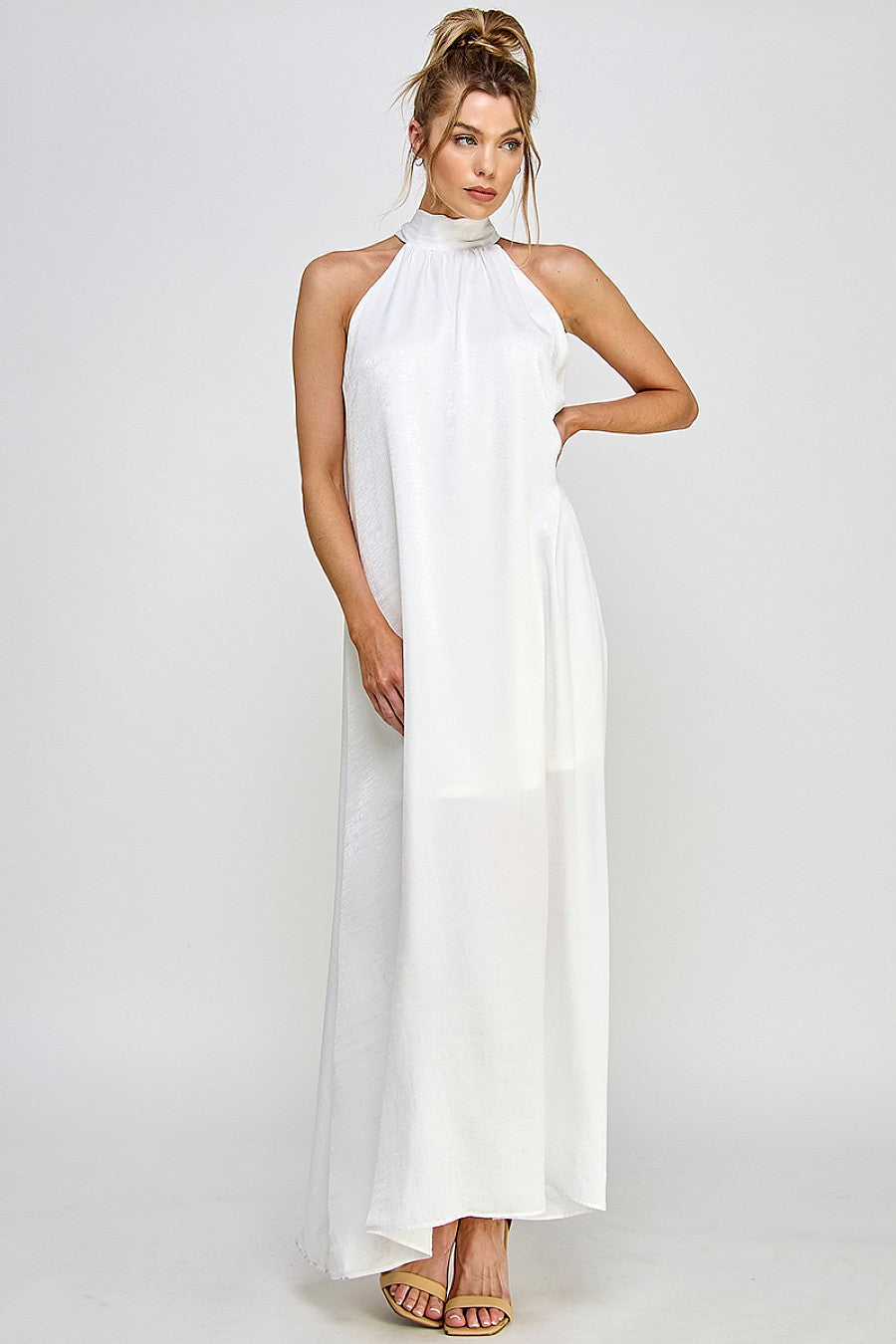 Off White Long Halter Neck Dress for 59.99 The Dress Outlet — free download