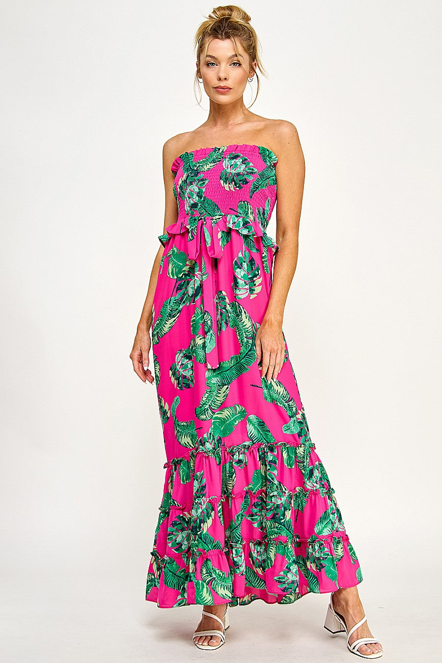 The Lexi Floral Maxi Dress in Fucshia