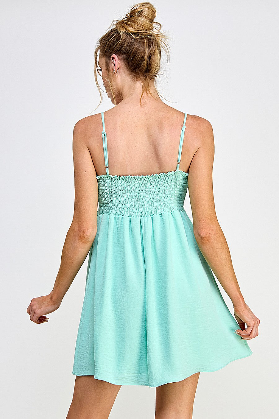 Short Spaghetti Strap Ribbon Mini Dress