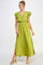 Formal Dresses Long V Neck Side Slit Maxi Dress Green Olive