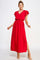 Formal Dresses Long V Neck Side Slit Maxi Dress Red