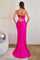 Prom Dresses Long One Shoulder Fitted Prom Dress Fuchsia
