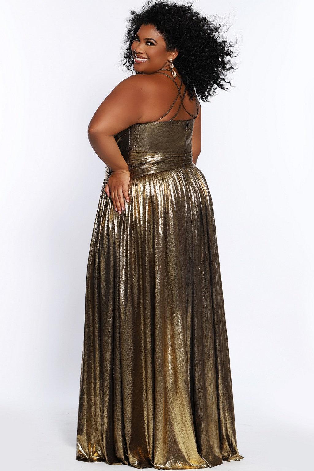 Sydneys Closet CE2201 Plus Size Long Halter Prom Dress