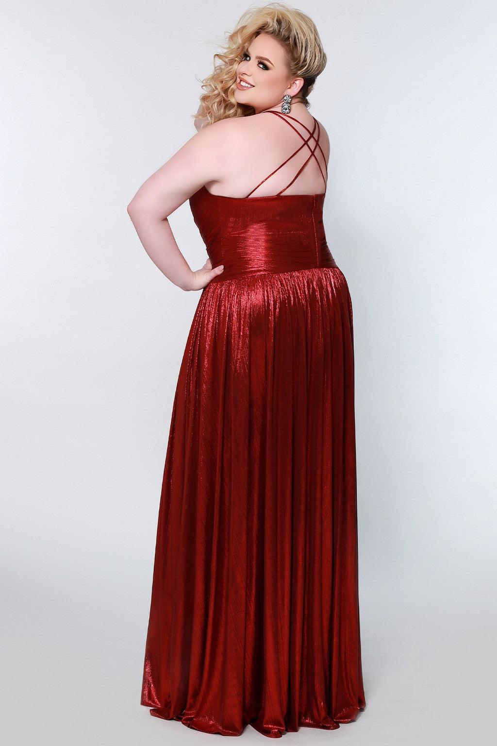 Sydneys Closet CE2201 Plus Size Long Halter Prom Dress