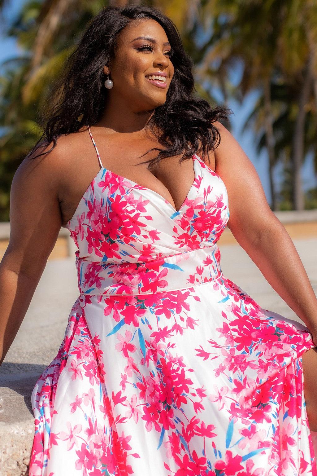 Sydneys Closet CE2206 Long Plus Size Floral Formal Dress