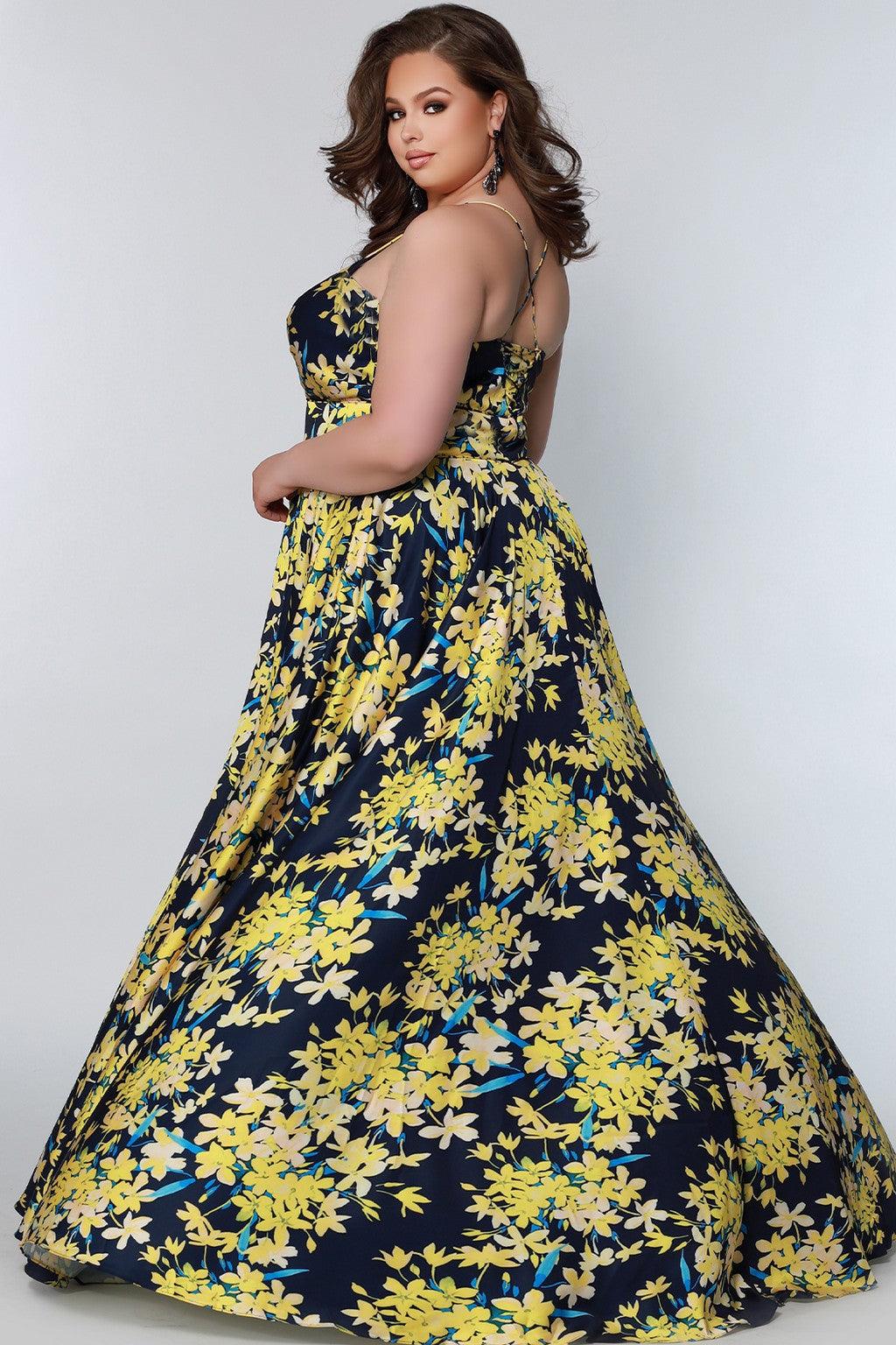 Sydneys Closet CE2206 Long Plus Size Floral Formal Dress