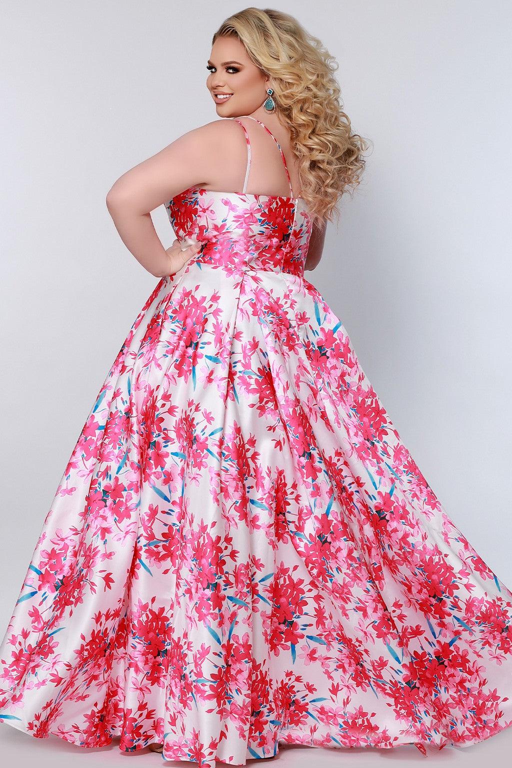 Sydneys Closet CE2207 Long Formal Plus Size Floral Dress