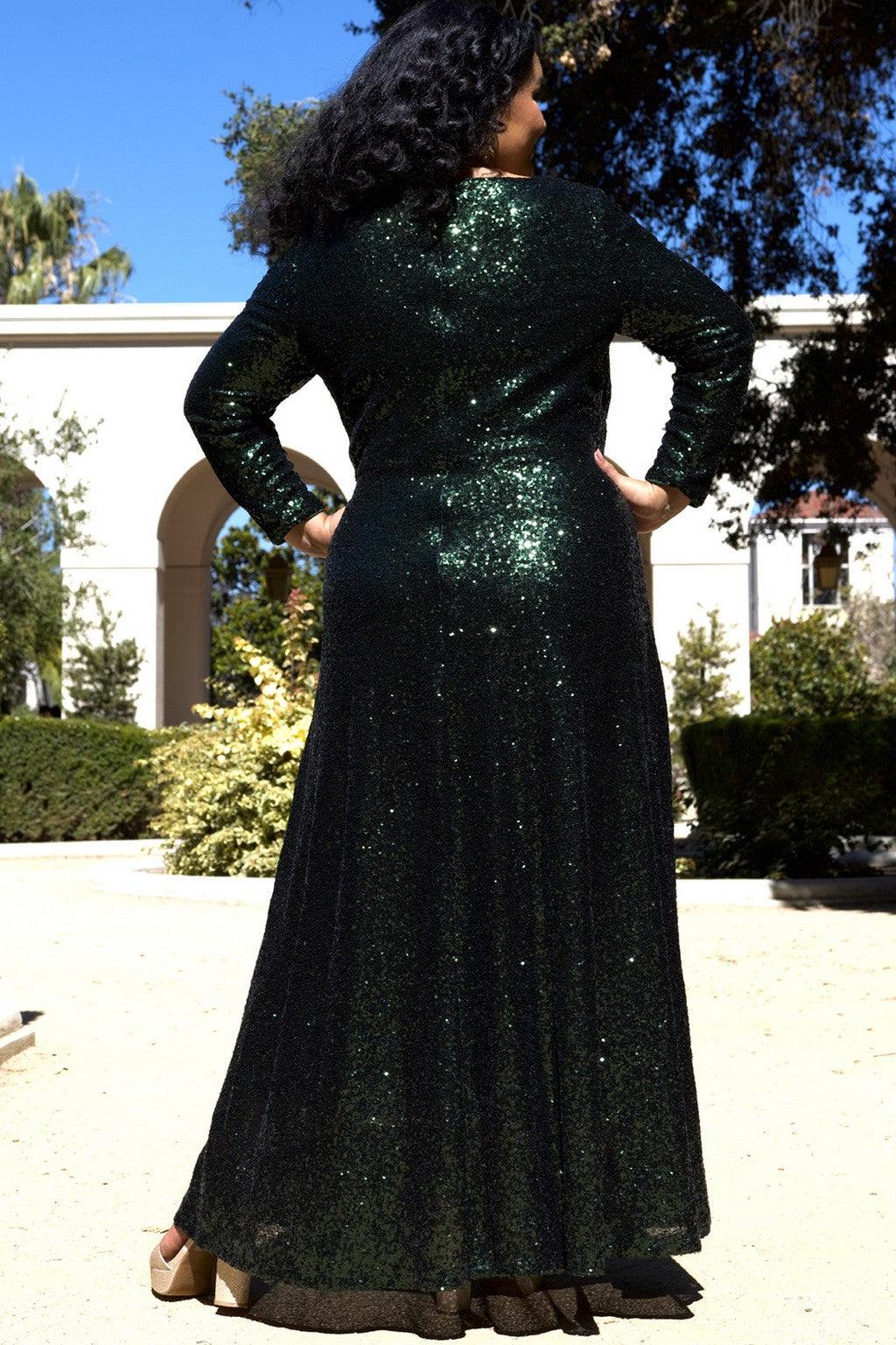 Sydneys Closet CE2302 Plus Size Long Sleeve Formal Dress