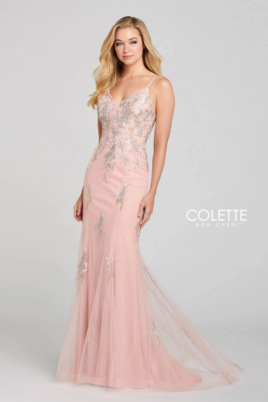 Prom Dresses Fitted Floral Prom Long Formal Dress Pink/Multi