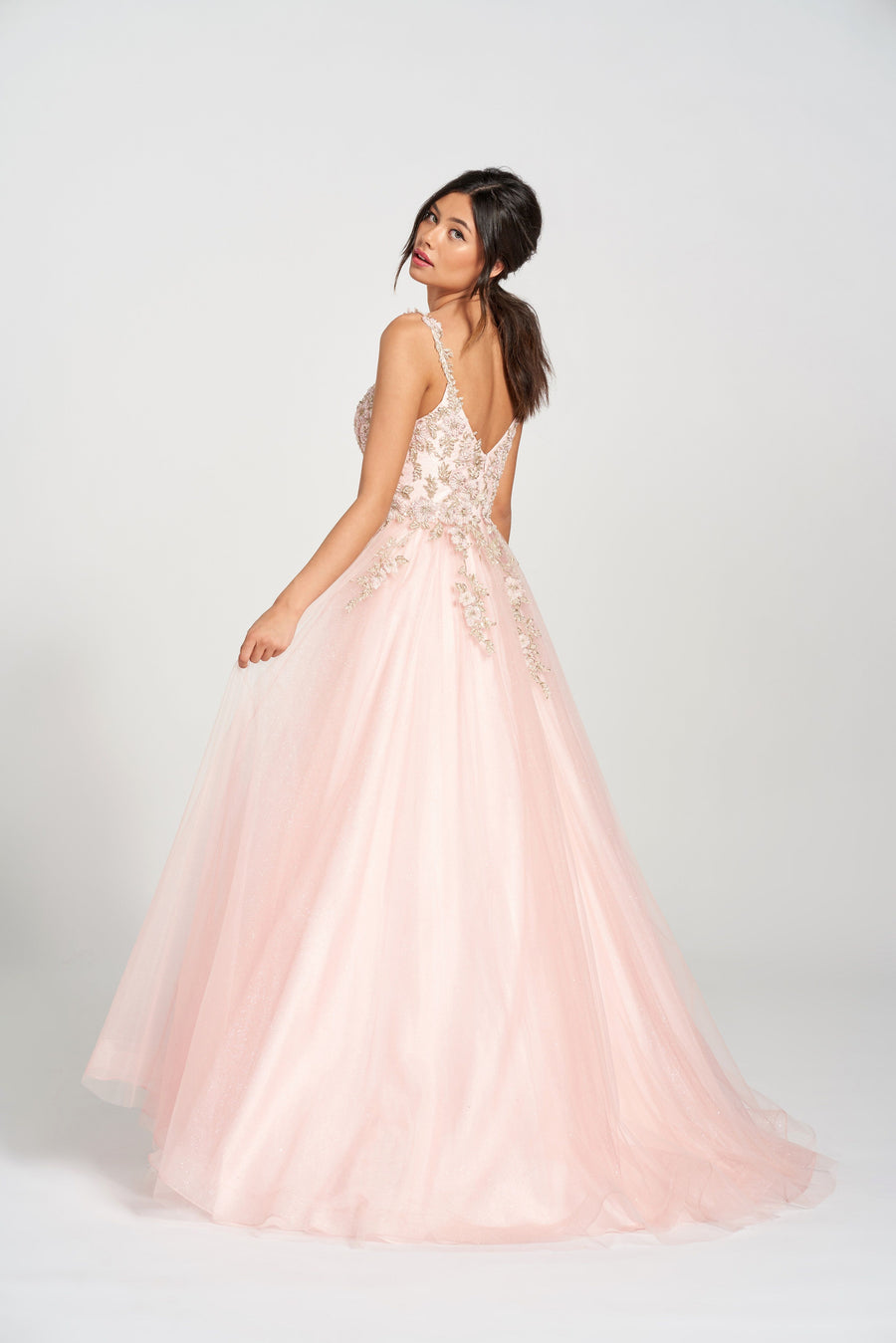 Prom Dresses Long Formal Glitter Prom Dress Vintage Rose