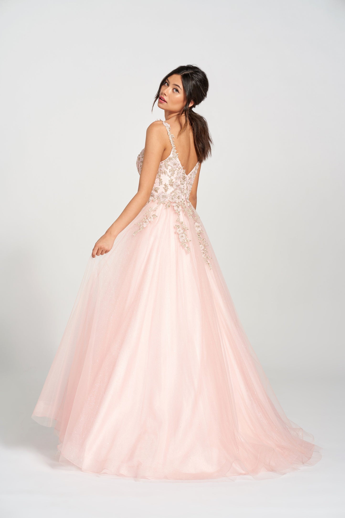 Prom Dresses Long Formal Glitter Prom Dress Vintage Rose