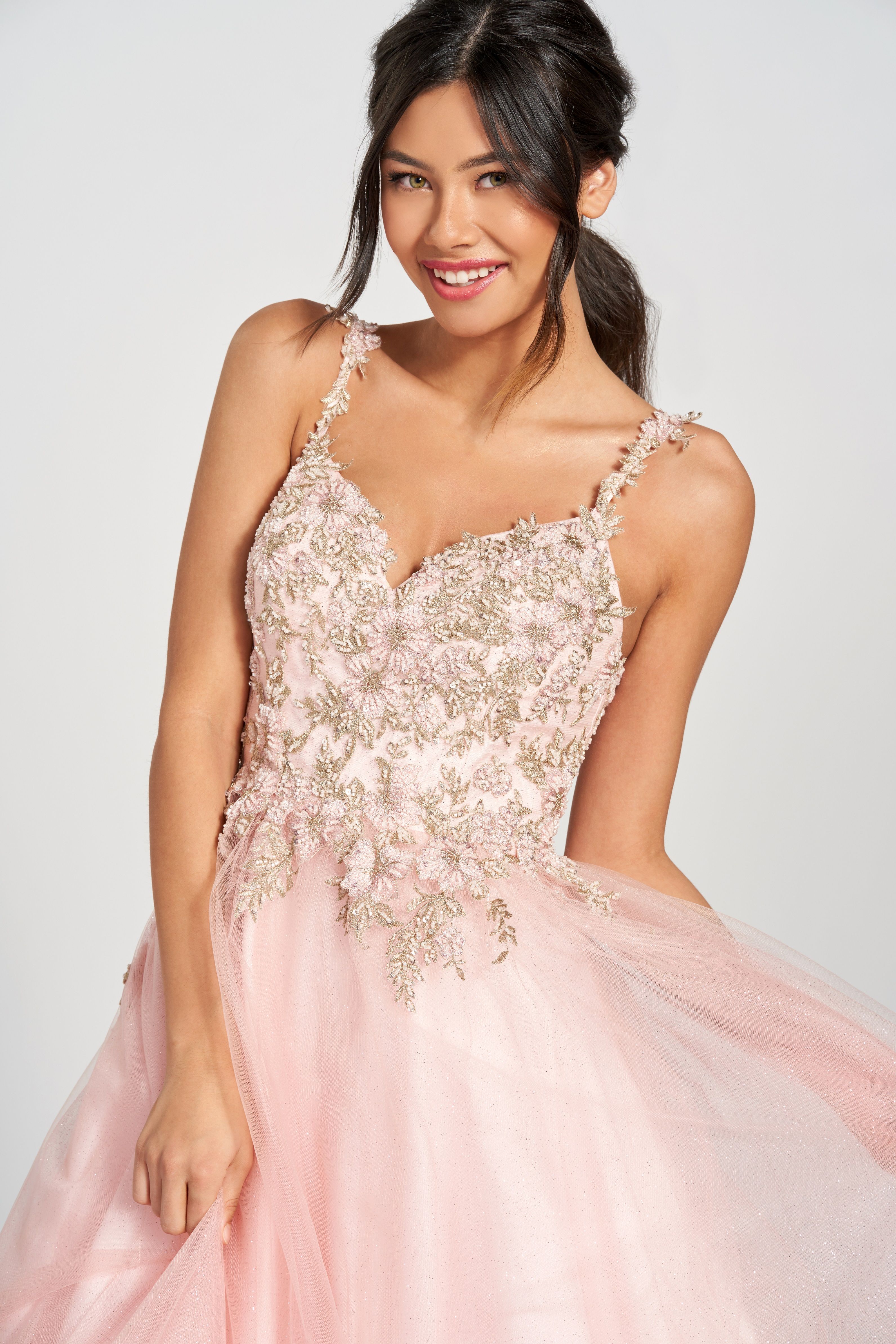 Prom Dresses Long Formal Glitter Prom Dress Vintage Rose