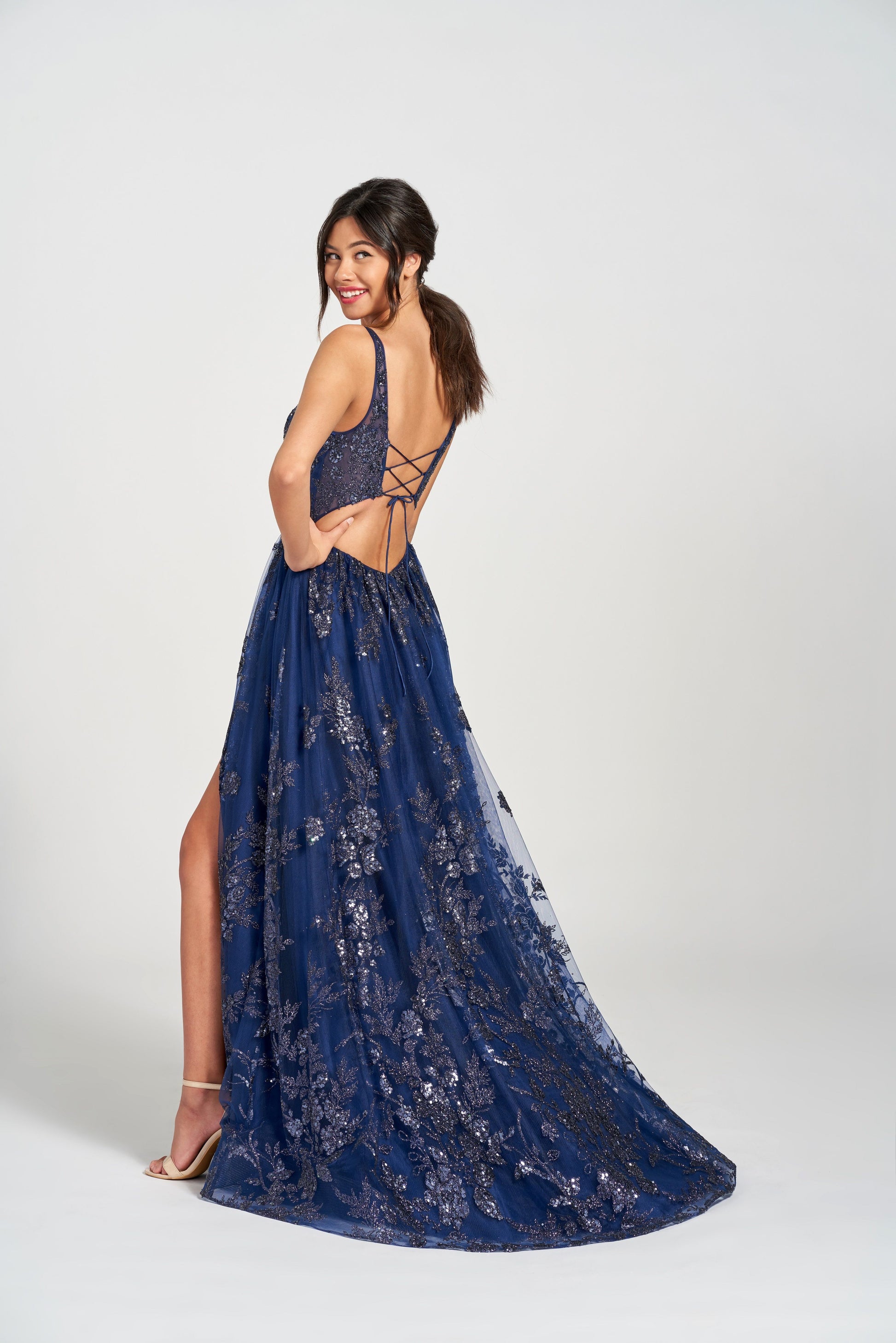 Colette CL12215 Glitter Formal Sequin Prom Long Dress