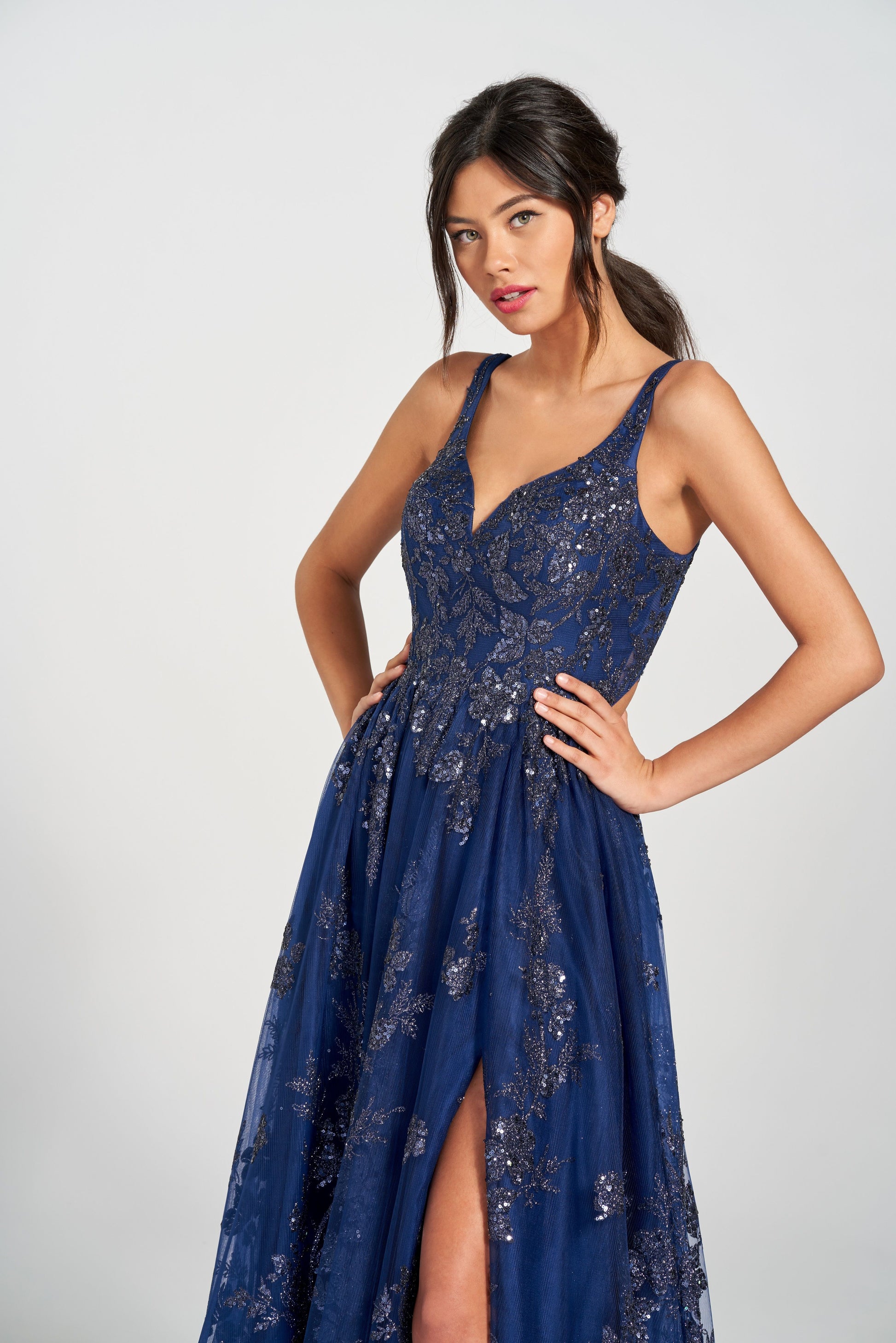 Colette CL12215 Glitter Formal Sequin Prom Long Dress