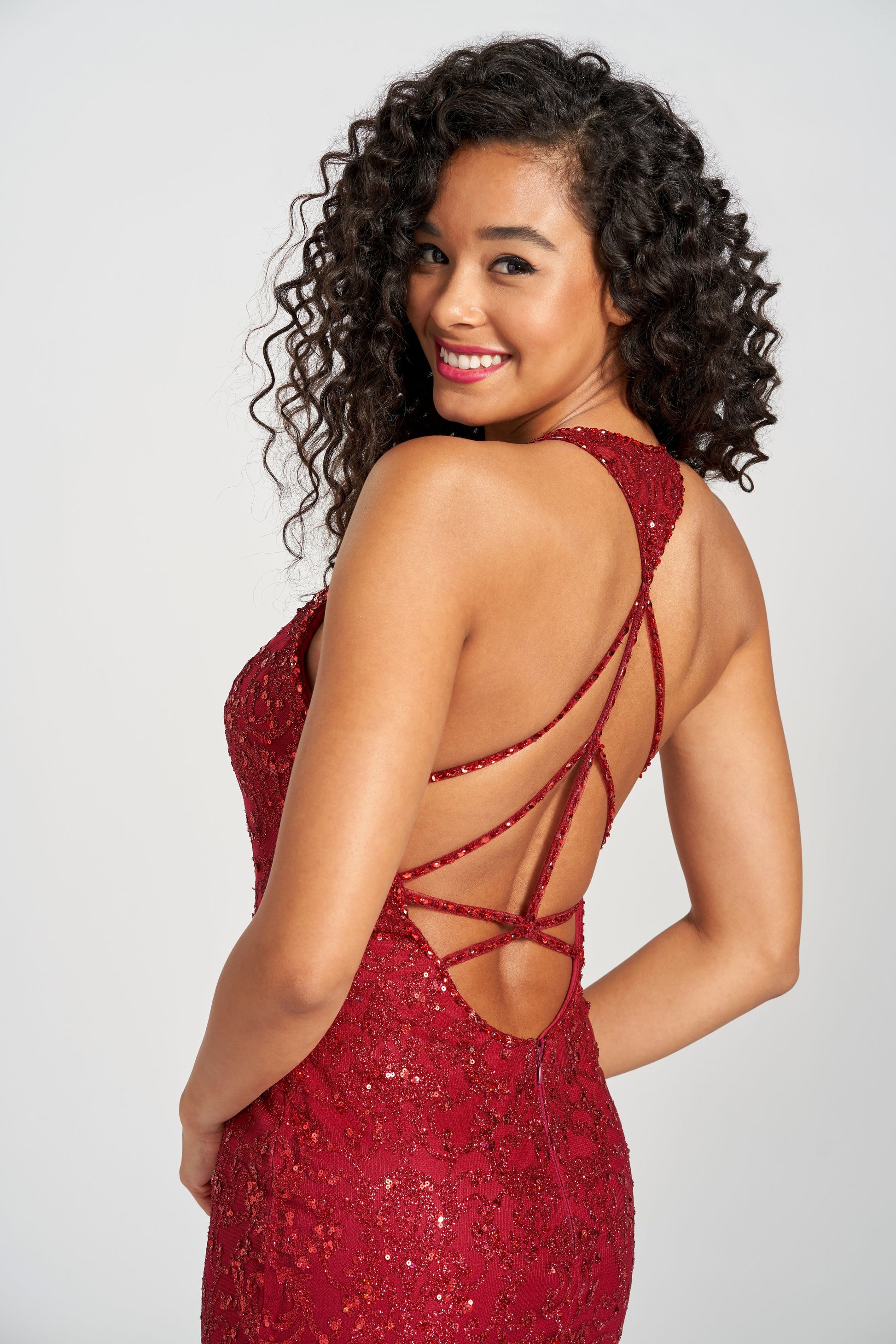 Colette CL12216 Fitted Formal Glitter Prom Long Dress