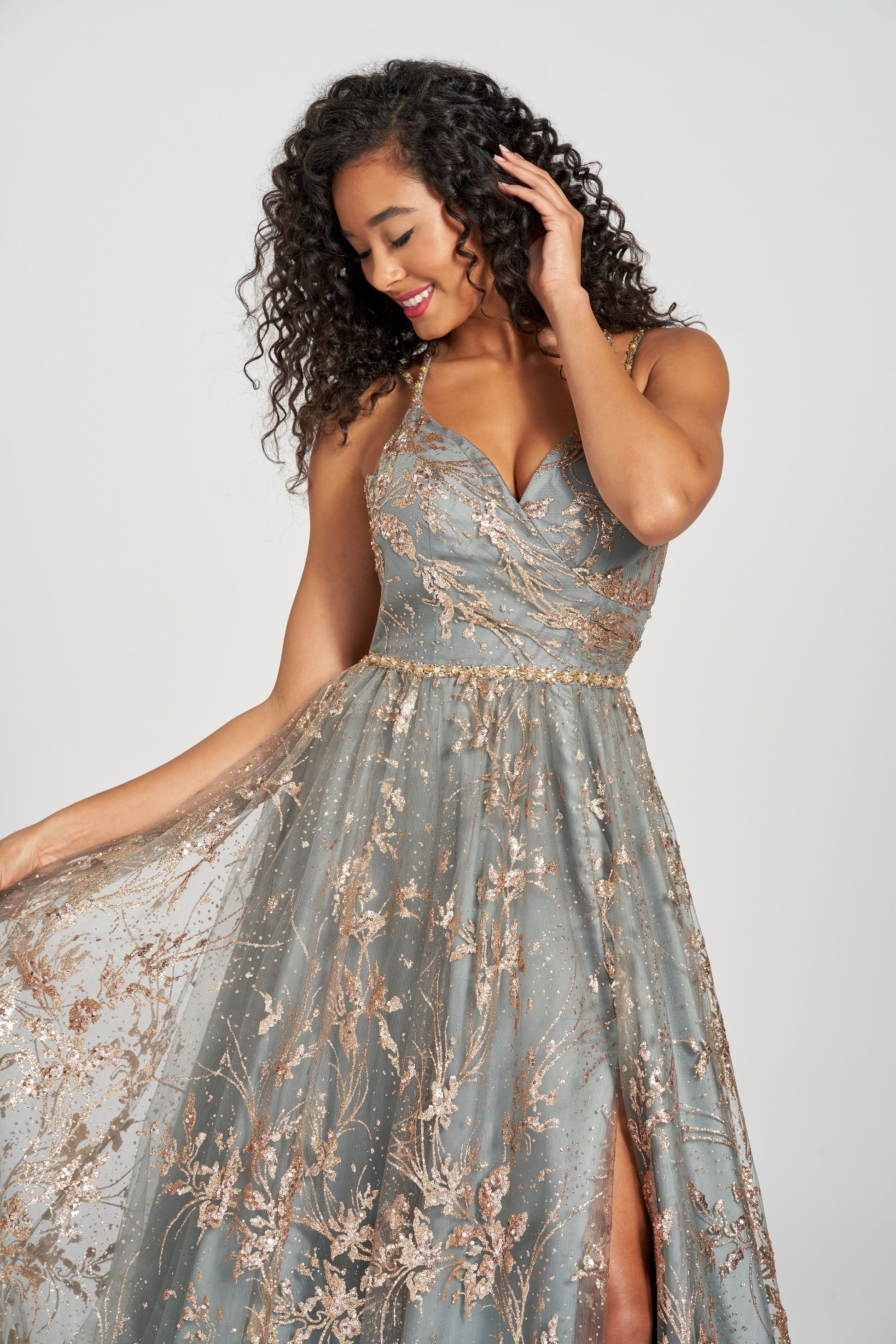 Colette CL12218 Glitter Formal Prom Long Dress