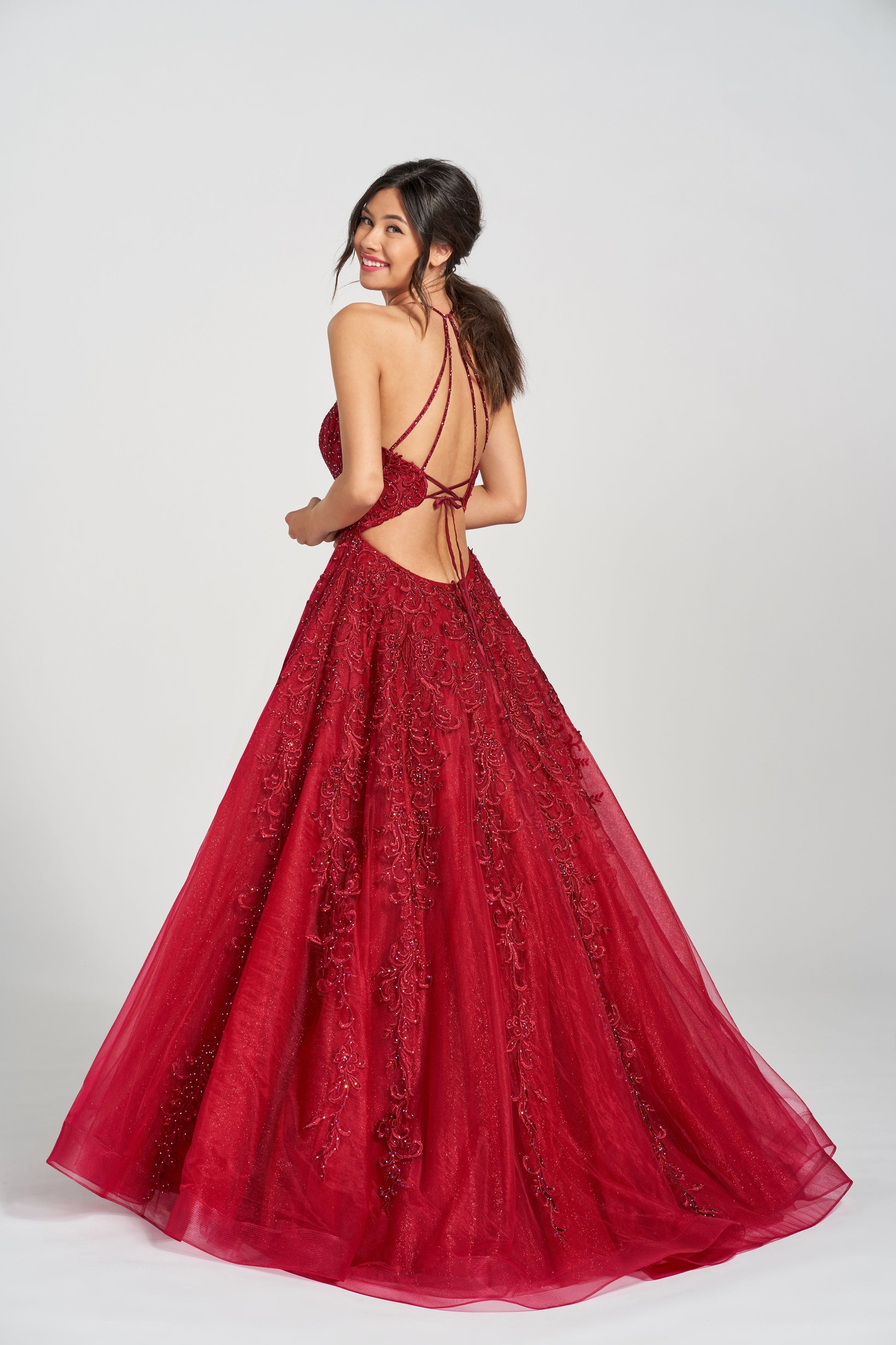 Colette CL12221 Halter Formal Prom Beaded Long Dress