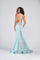 Prom Dresses Fitted Formal Long Sequin Prom Dress Aqua/Silver