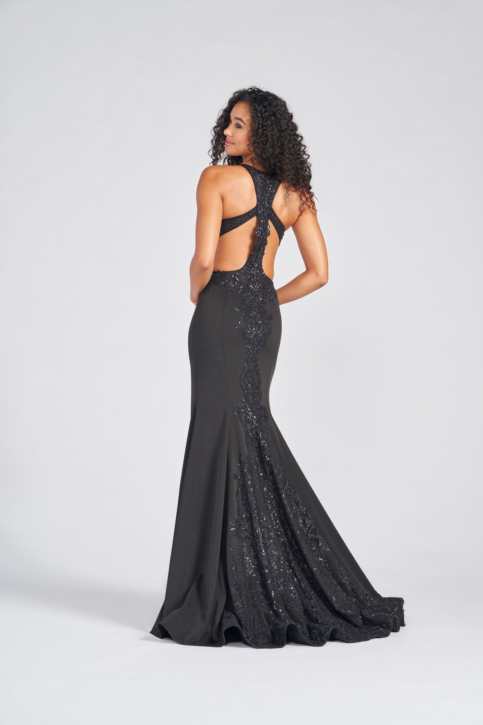Colette CL12247 Fitted Formal Long Sequin Prom Dress
