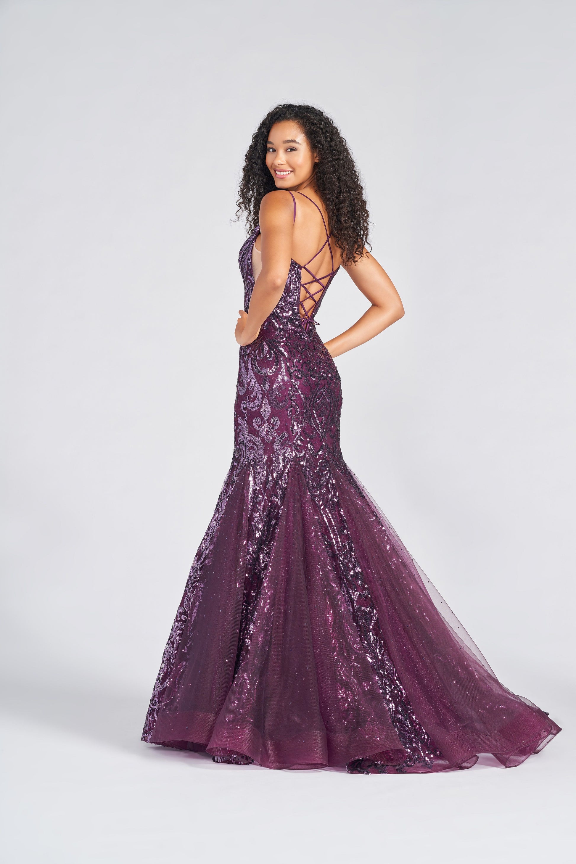 Colette CL12260 Fitted Long Prom Sequin Formal Mermaid Dress
