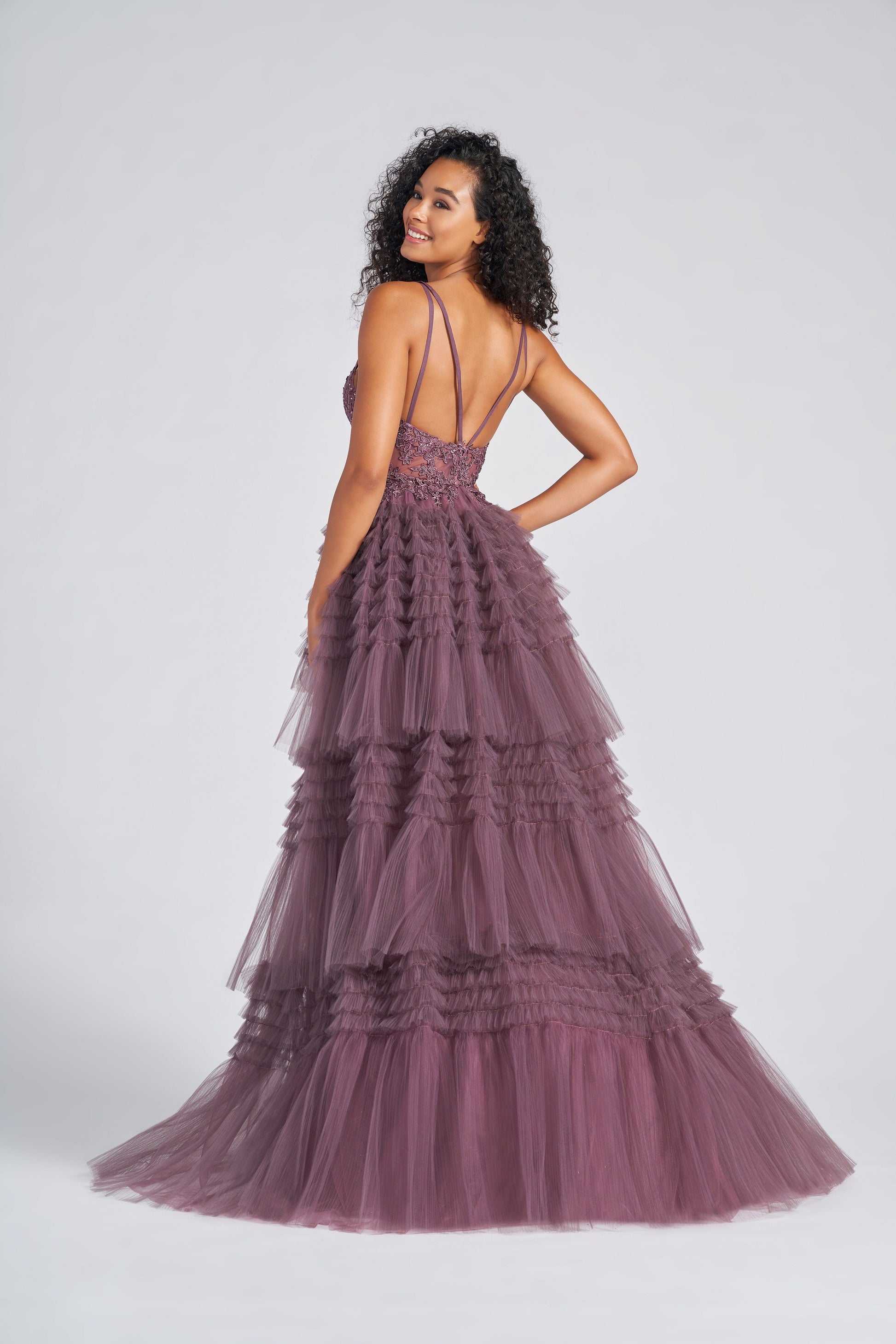 Colette CL12281 Ruffle Formal High Low Prom Dress