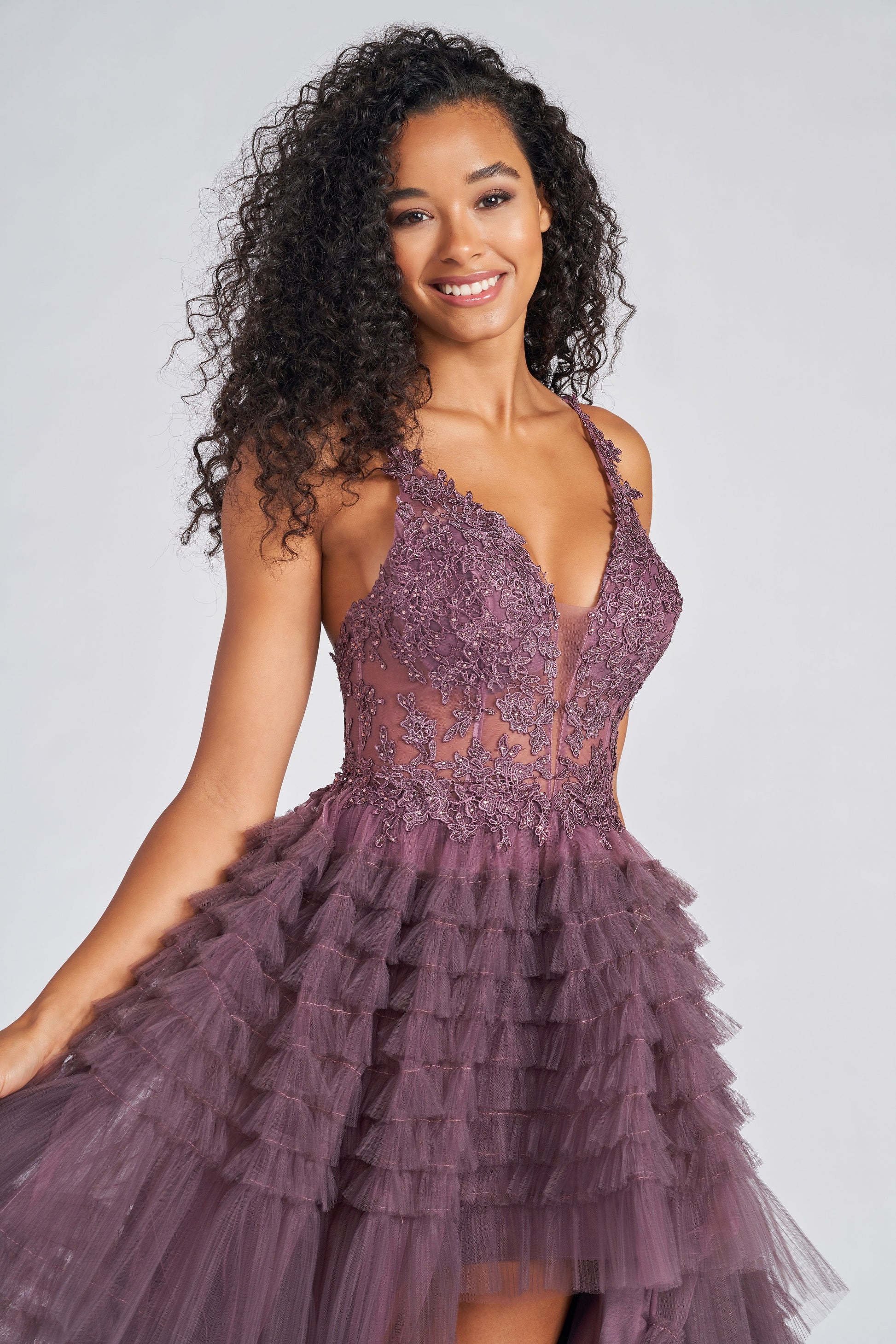 Colette CL12281 Ruffle Formal High Low Prom Dress