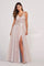 Prom Dresses Formal Sequin Floral Applique Prom Long Dress Silver/Multi