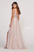 Prom Dresses Formal Sequin Floral Applique Prom Long Dress Silver/Multi