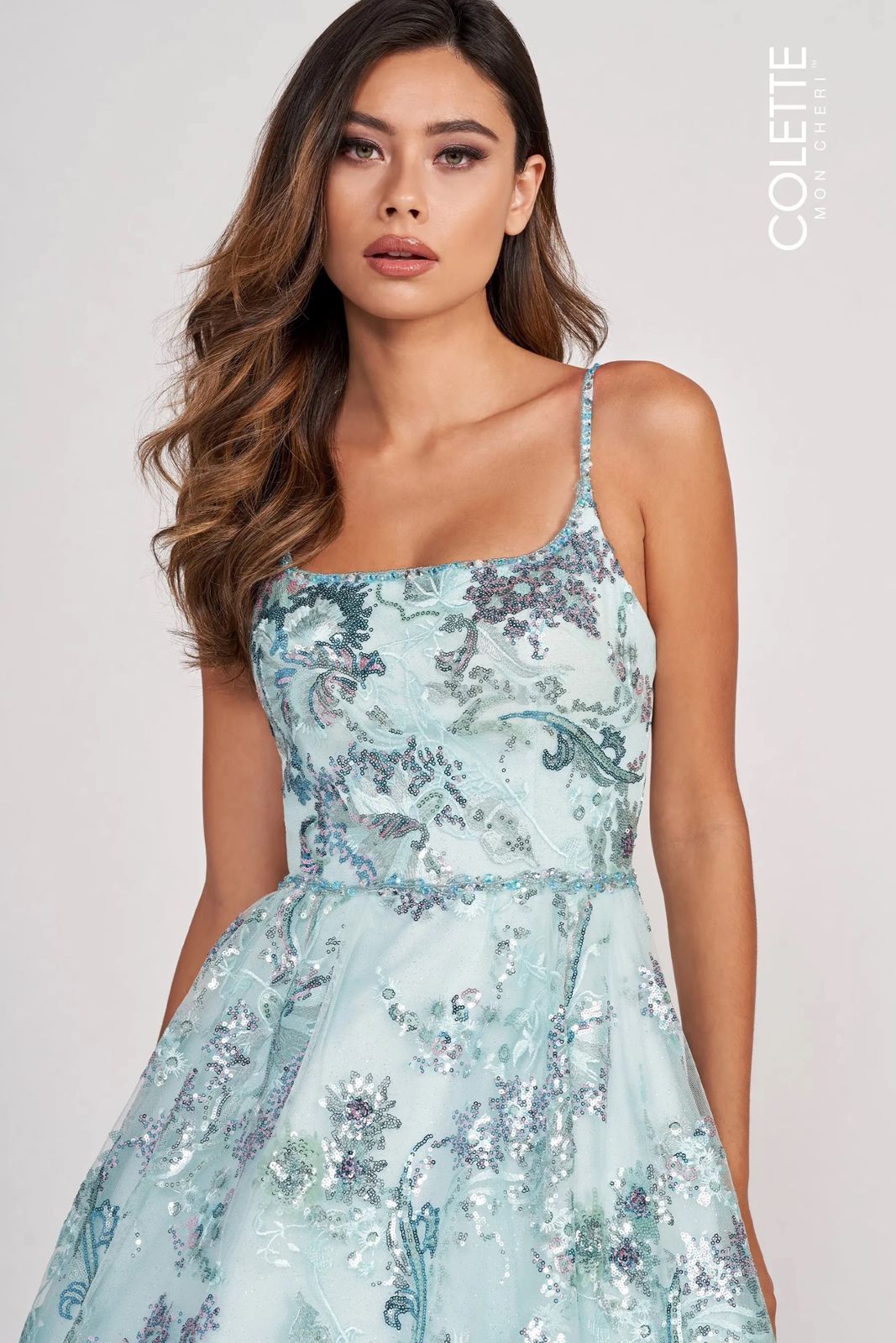 Prom Dresses Long Prom Sequin Formal Ball Gown Light Aqua