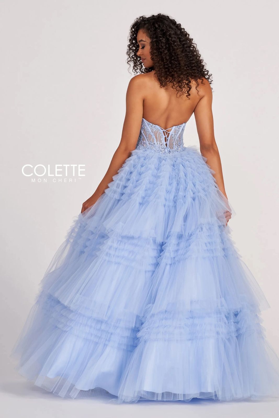 Dusty Rose Colette CL2017 Layered Ruffle Prom Long Formal Ball Gown for ...