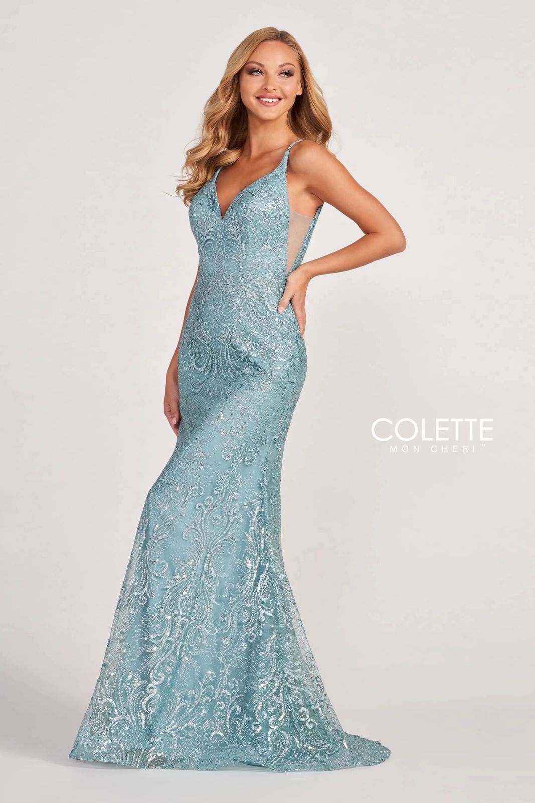 Colette CL2019 Glitter Prom Long Formal Dress