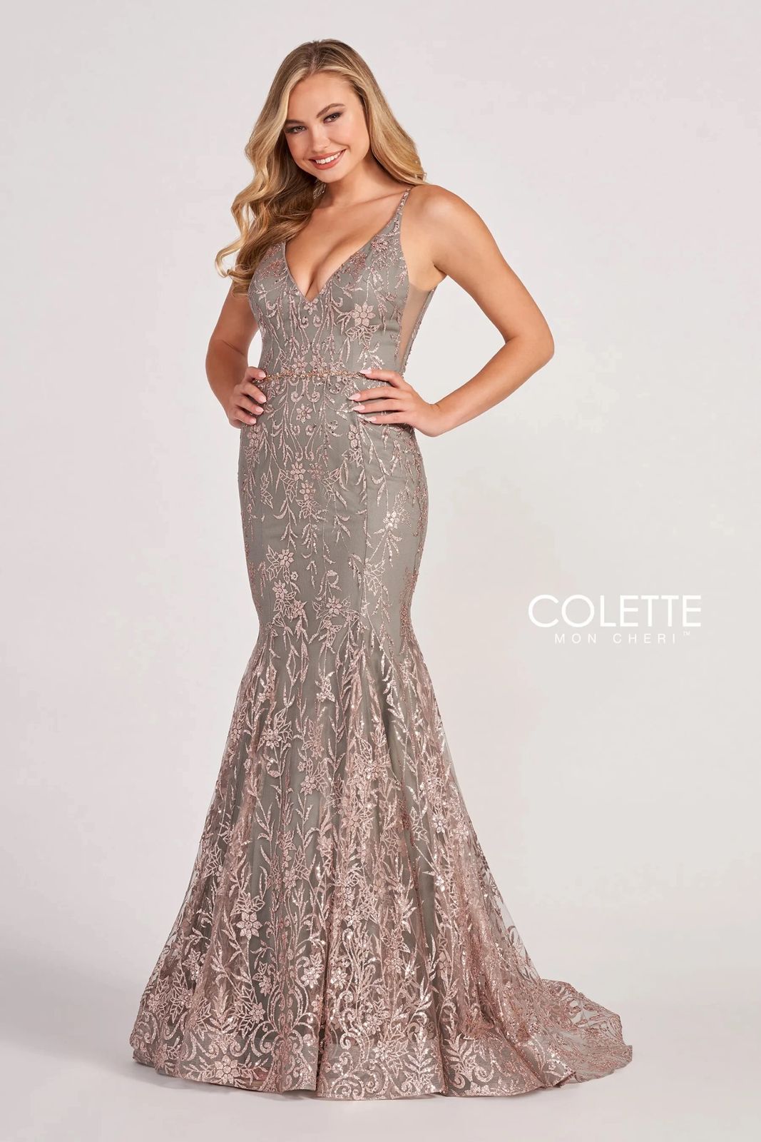 Colette CL2021 Fitted Prom Long Glitter Formal Mermaid Dress