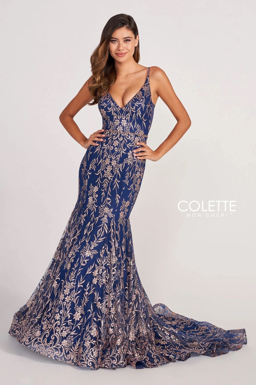 Colette CL2021 Fitted Prom Long Glitter Formal Mermaid Dress