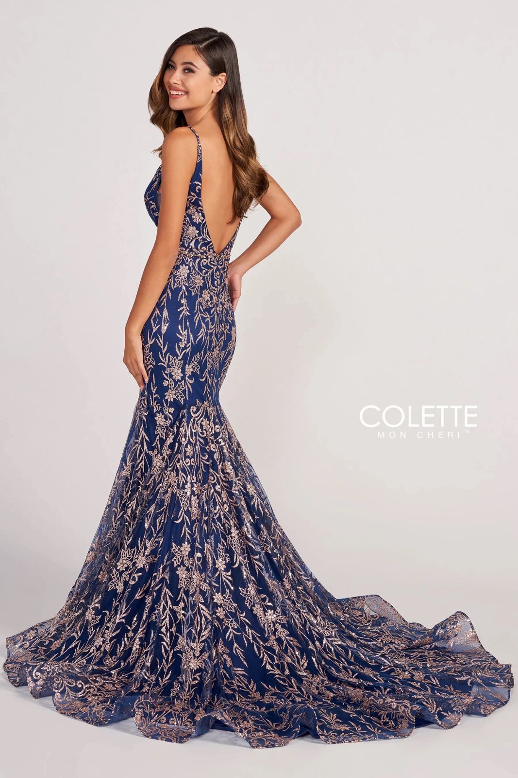 Colette CL2021 Fitted Prom Long Glitter Formal Mermaid Dress