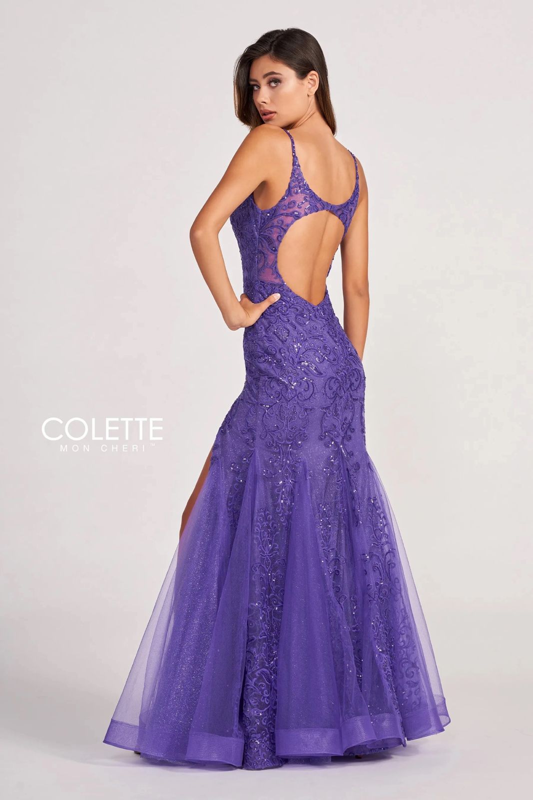 Colette CL2024 Long Formal Beaded Prom Glitter Mermaid Dress