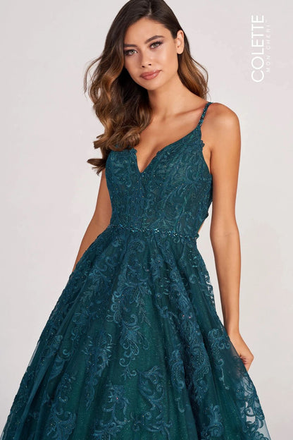 Prom Dresses Long Formal Applique Prom Ball Gown Spruce