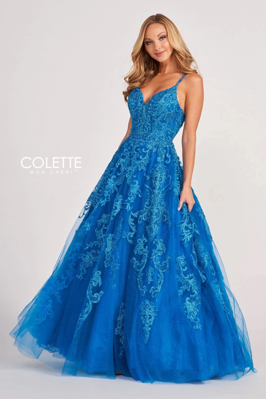 Colette CL2026 Long Formal Applique Prom Ball Gown