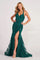 Prom Dresses Long Fitted Formal Halter Prom Dress Emerald