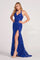 Prom Dresses Long Fitted Formal Halter Prom Dress Royal Blue