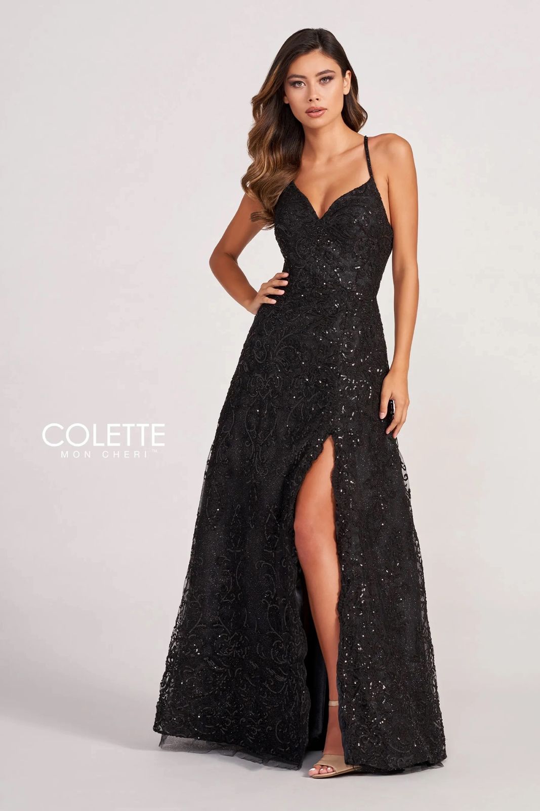 Black Colette CL2028 Long Formal Beaded Prom Dress for $589.99 – The