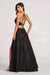 Prom Dresses Halter Long Formal Beaded Prom Dress Black