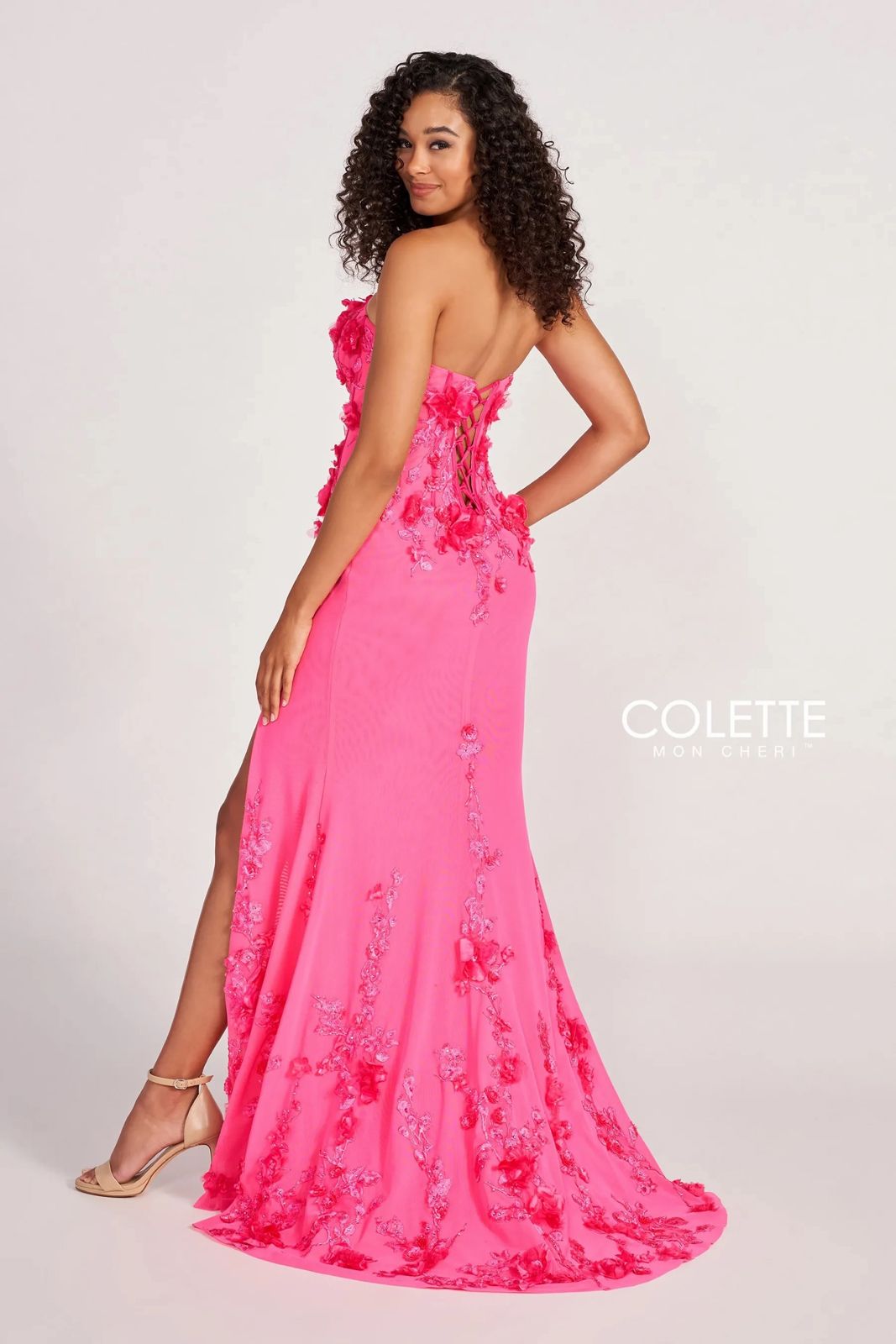 Colette CL2059 3D Flowers Long Formal Prom Dress