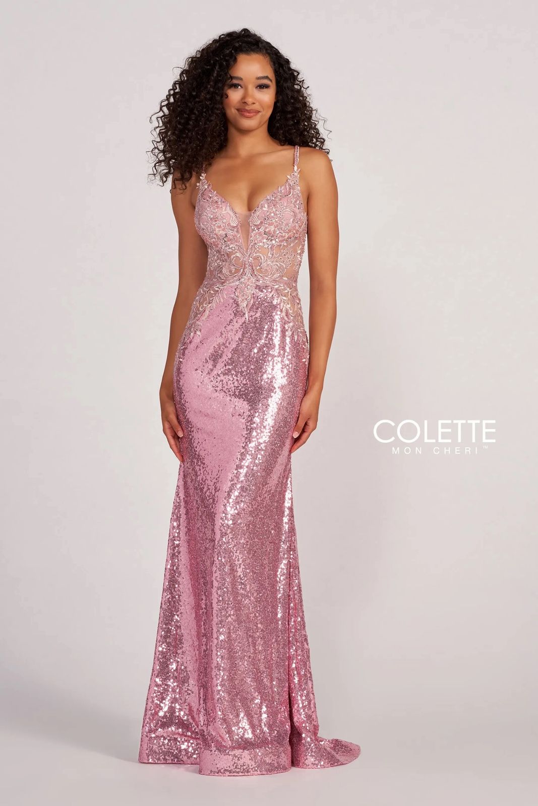 Colette CL2061 Sequin Long Formal Applique Prom Dress